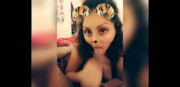  Snapchat slut girlfriend public broadcast made him cum twice in mouth and on face POV Indian